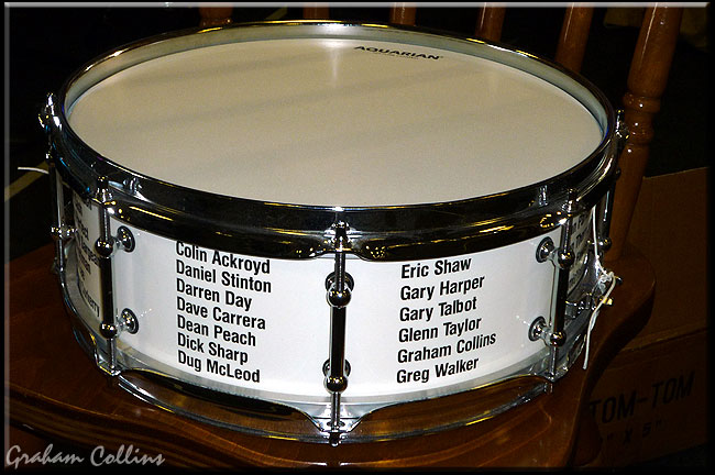 Graham Collins - Carrera Drums 'Stick It To MS' Commemorative Snare Drum - Jobeky UK Custom Drum Festival 2009