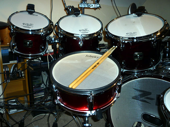 Jobeky 12 inch Stealth Snare Drum in Red Sparkle