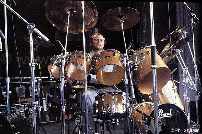 Phil Collins Pearl BLX Birch Custom Concert Tom Kit - Genesis Soundcheck, Sartoga Springs 1982 - Image © Philip Kamin